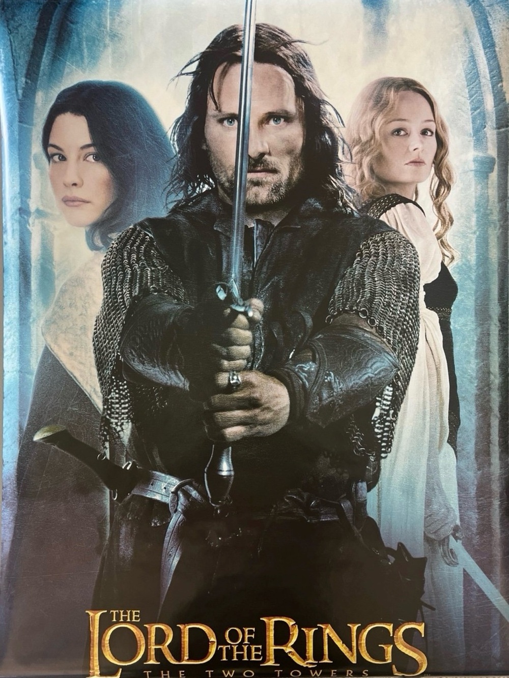 The Lord of the Rings: The Two Towers Art Poster - Blue, Black, White